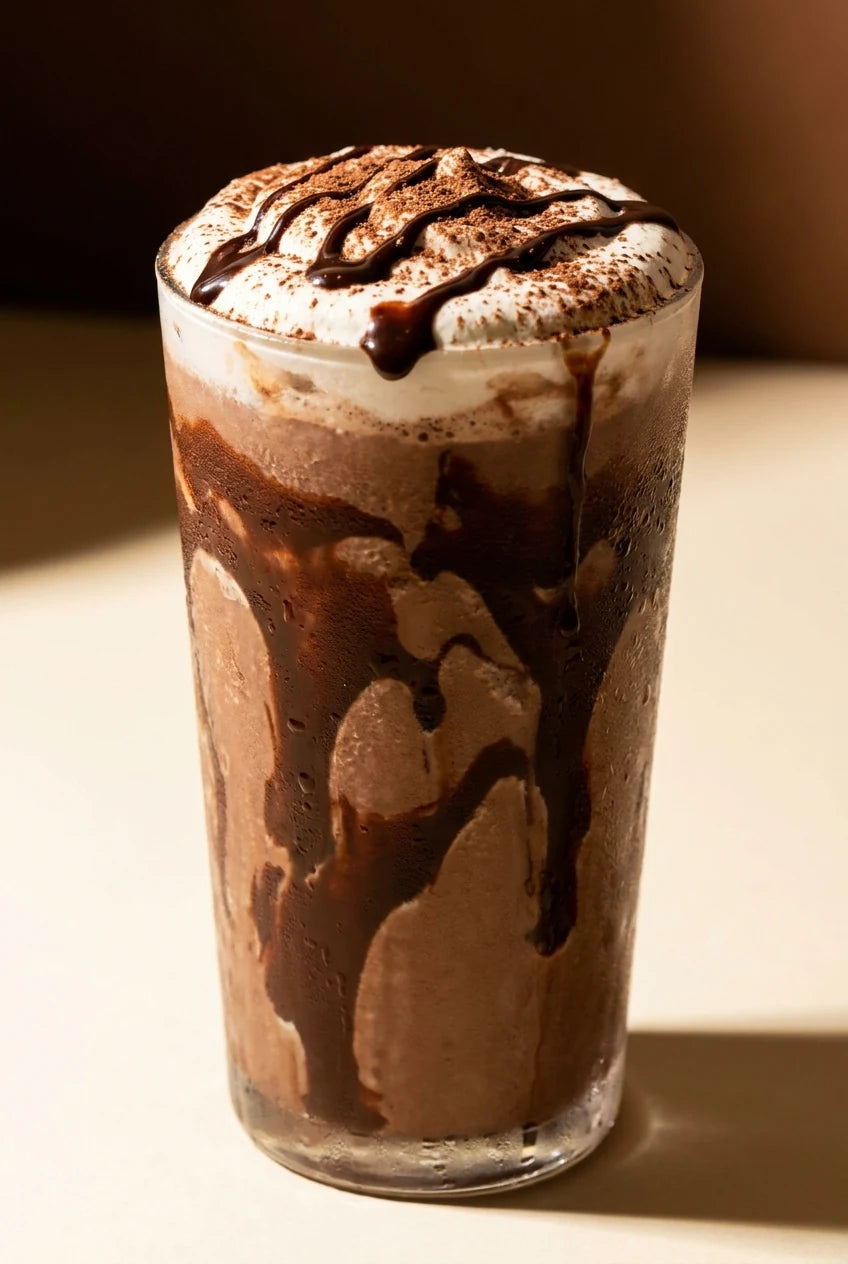 Thick cold chocolate milkshake, gelato-thick and indulgent